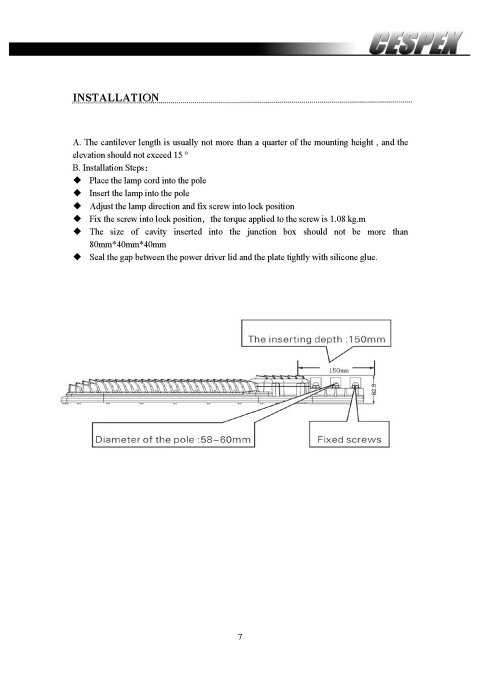 CESPEX Datasheet of UL DLC IP68 LED street lights_页面_7