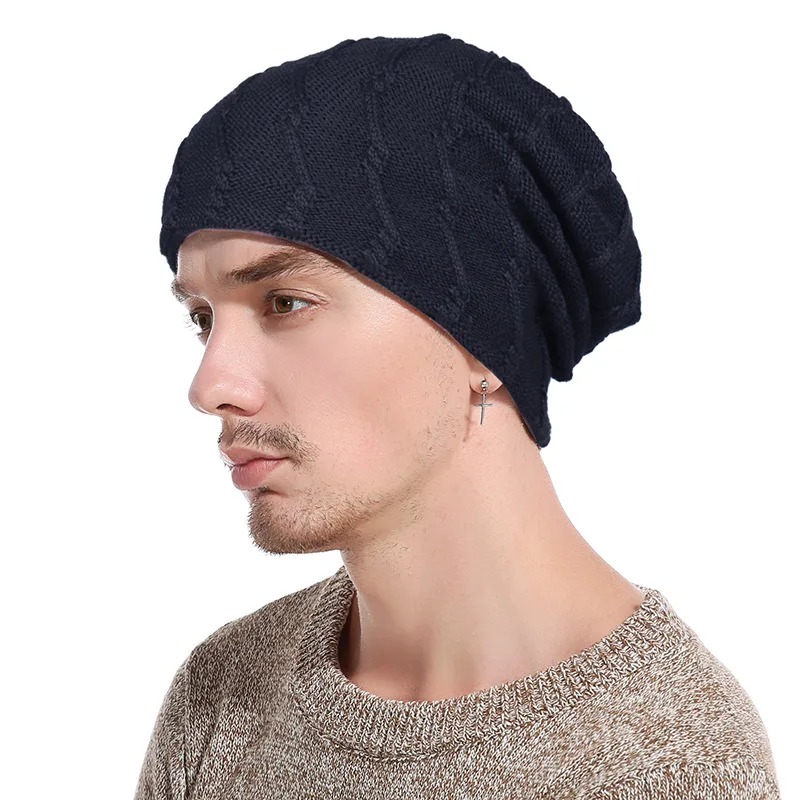 Планирование-шерстяная шапка теплая Ушная вязаная шапка уличная Конопля капот homme общий для мужчин и женщин Twist черные удобные
