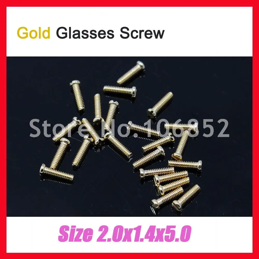 200pcs Gold Color 2.0x1.4x5.0mm Eyeglasses Glasses Screws Slotted Head Free Shippingin Tool