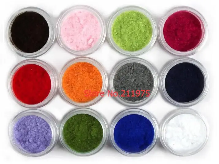 

new Hot Sale 12 Color 3D Nail Art Decorations Velvet Flocking Powder Acrylic Polish Tips Manicure