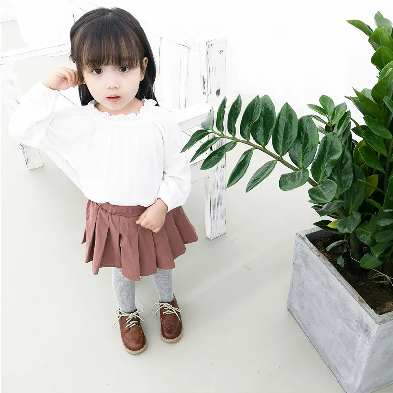 Baby Girl Tutu Skirts Autumn Baby Clothes Kids Princess Girls Skirt Pleated Pettiskirt solid color Kawaii school Skirts dropship (21)