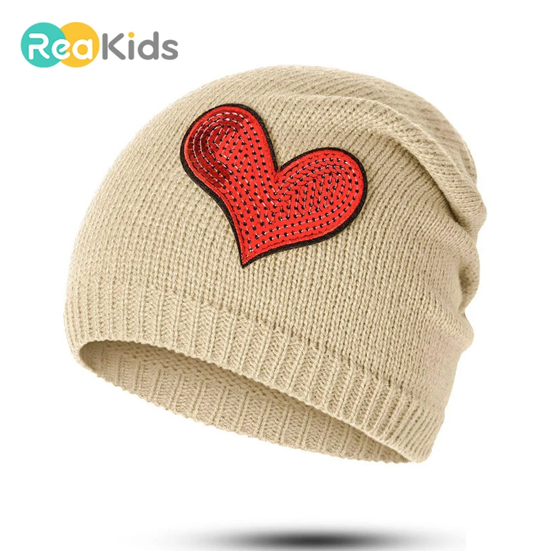 

REAKIDS New Baby Skullies Beanies Hat For Girls Boys Winter Knitted Cotton Children Hat Fashion Beanies Cap For Kids Baby Hat