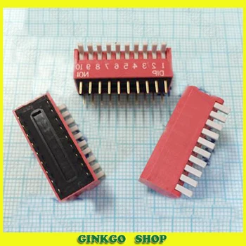 

50pcs/lot 10P Side Dial/Keys 10Position DIP Switch Pin Spacing 2.54mm Encode Switch