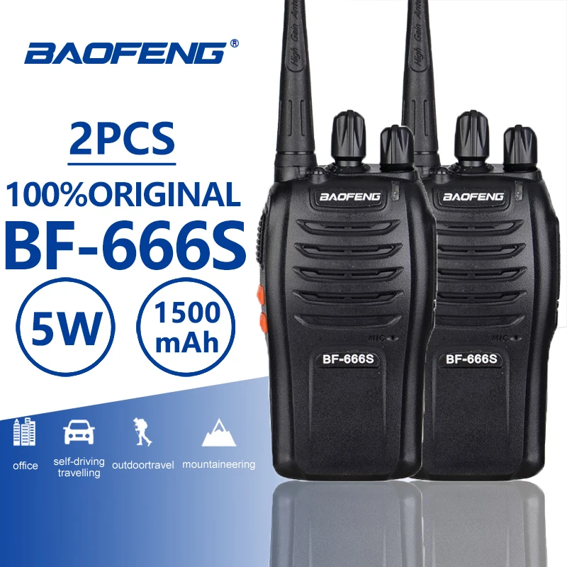 

2pcs Baofeng BF-666S Handheld Walkie Talkie Portable BF 666S Two-way Radio Amador Handy Talkie Radios De Comunicaciones BF-888s