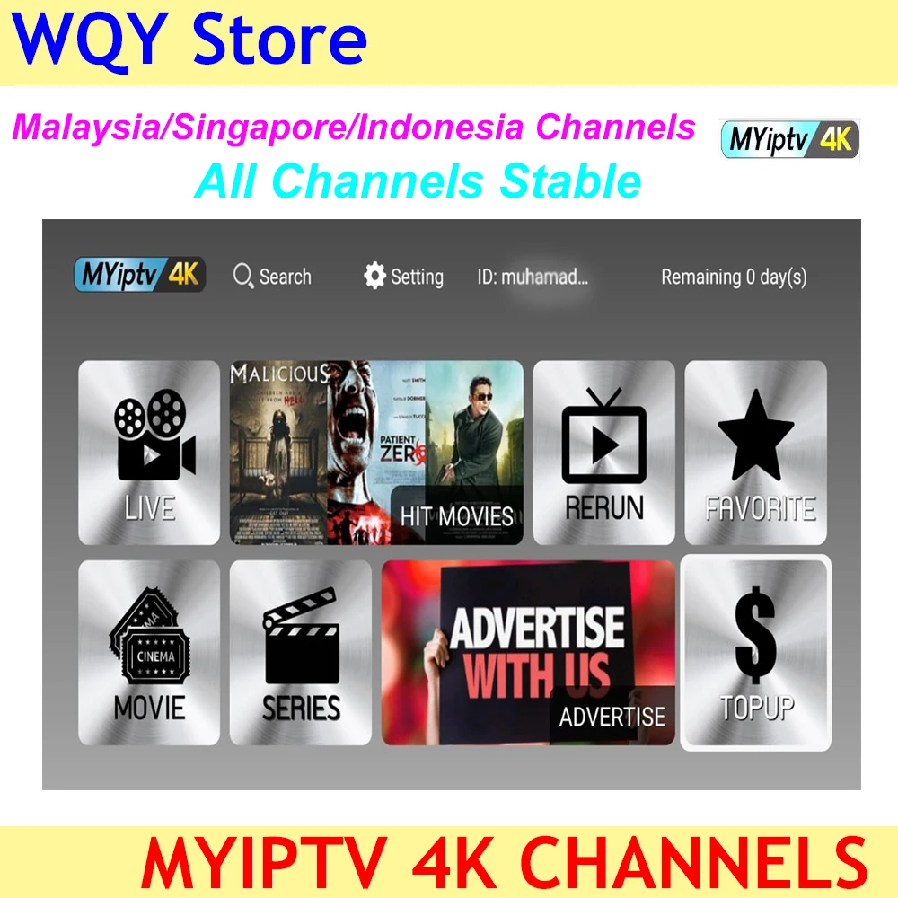 

TX3mini with myiptv subscription Myiptv 4K for Singapore and Malaysia Thailand Australia New zealand Indonesia Australia Southea