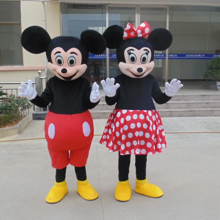 

2PC High Quality Mouse Mascot Minnie Mouse Mascot Costumes Adult size Cartoon thanks Halloween Carnival Costume