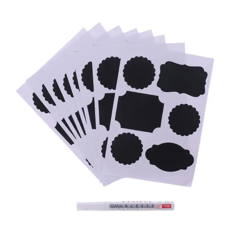 

1 Set Chalkboard Blackboard Chalk Board Sticker Decals Craft Kitchen Jar Labels Pen Cup Jar Jam Organizing