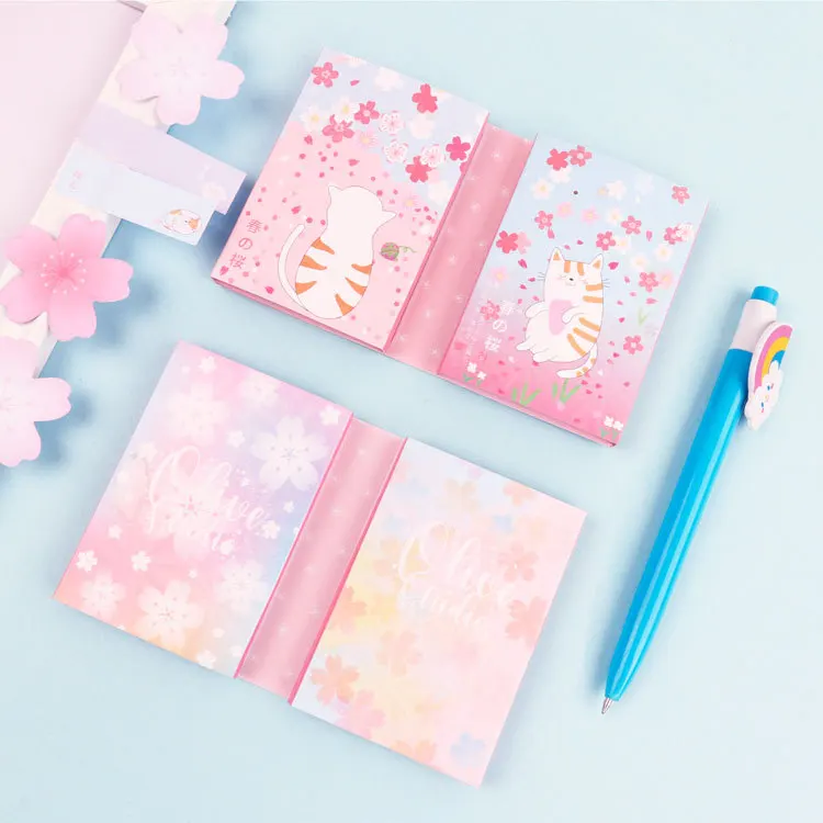 

Cherry Sakura Cat Delicate 6 Folding Memo Pad N Times Sticky Notes Memo Notepad Bookmark Gift Stationery