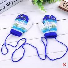 Детские аксессуары, зимние теплые перчатки со снежинками, осенние детские перчатки для мальчиков и девочек, варежки в полоску