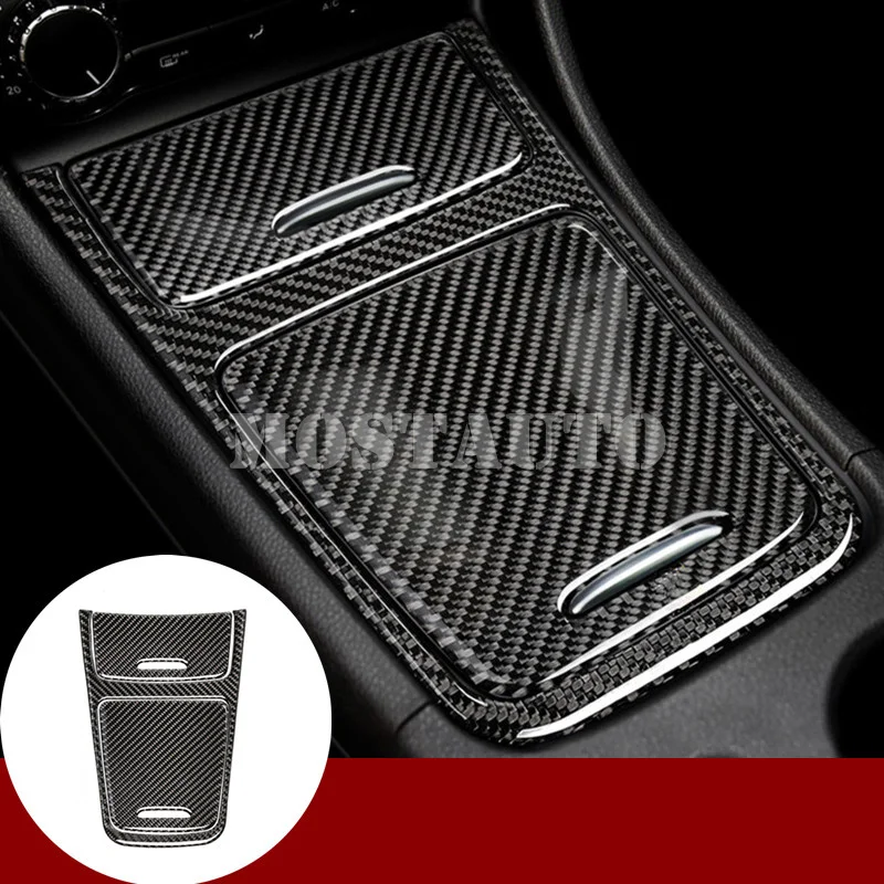 

For Benz GLA X156 Carbon Fiber Center Console Frame Trim Cover 2013-2018 3pcs