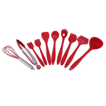

10Pcs/Set Cooking Tools with Spoon, Ladle Kitchen Silicone Cooking Utensil Set High Temperature Resistant Kitchen Tool Set