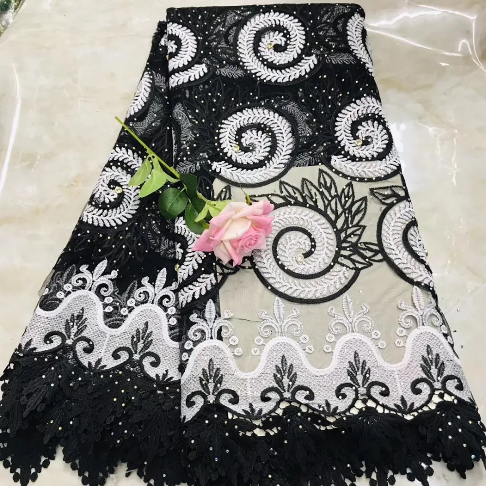 

Embroidered Nigerian net Laces Fabric High Quality French Tulle Lace Fabric For Women