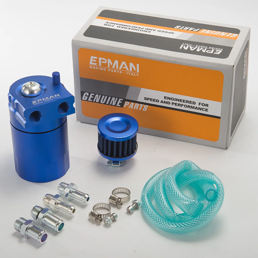 EPMAN Sport Universal Aluminum Oil Catch Can Reservoir Tank 400ml + Breather Filter TK-JYH08