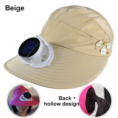 Solar Fan Hat usb charging Big Wind 