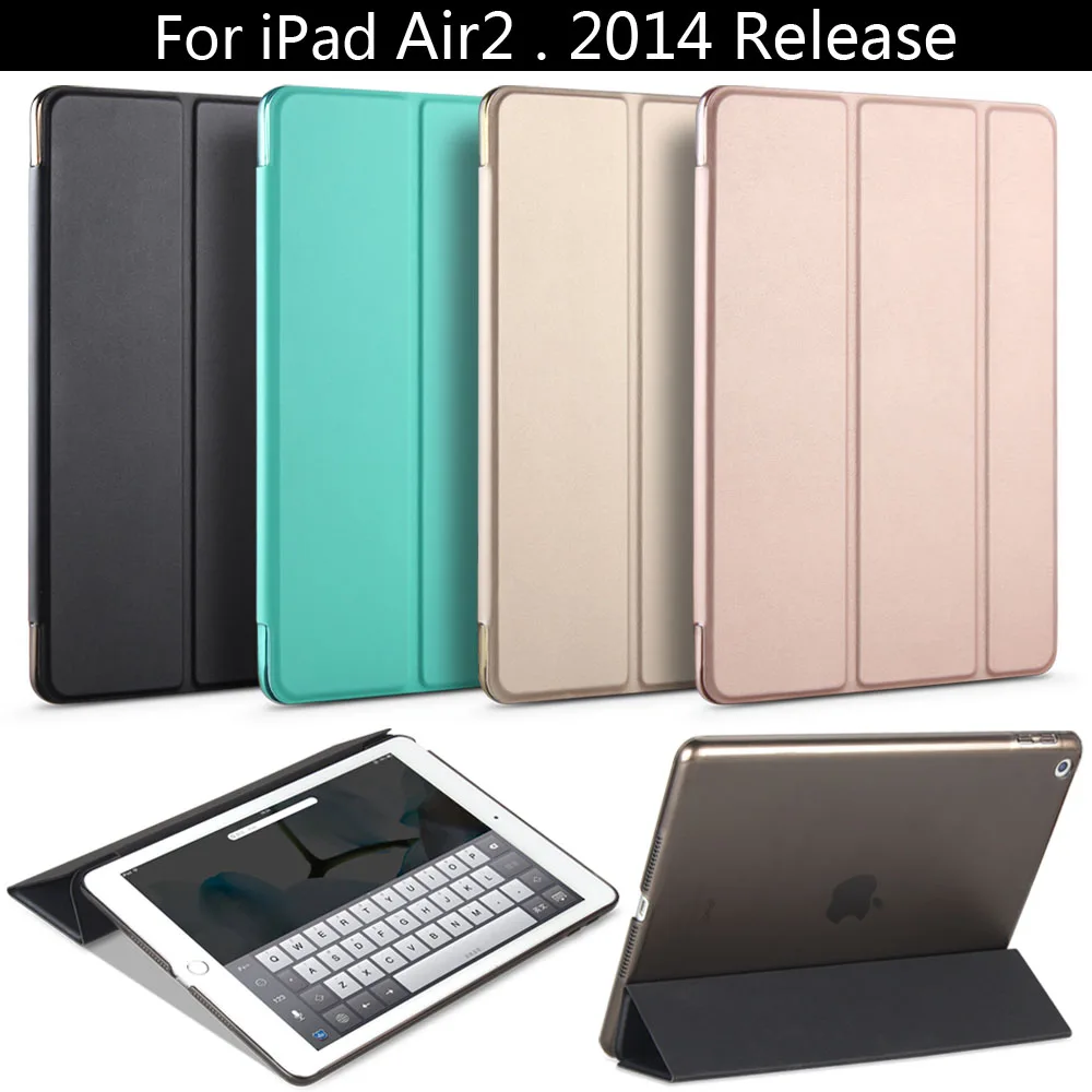 Умный чехол ZVRUA YiPPee из цветной искусственной кожи для iPad Air 2 с магнитом режим