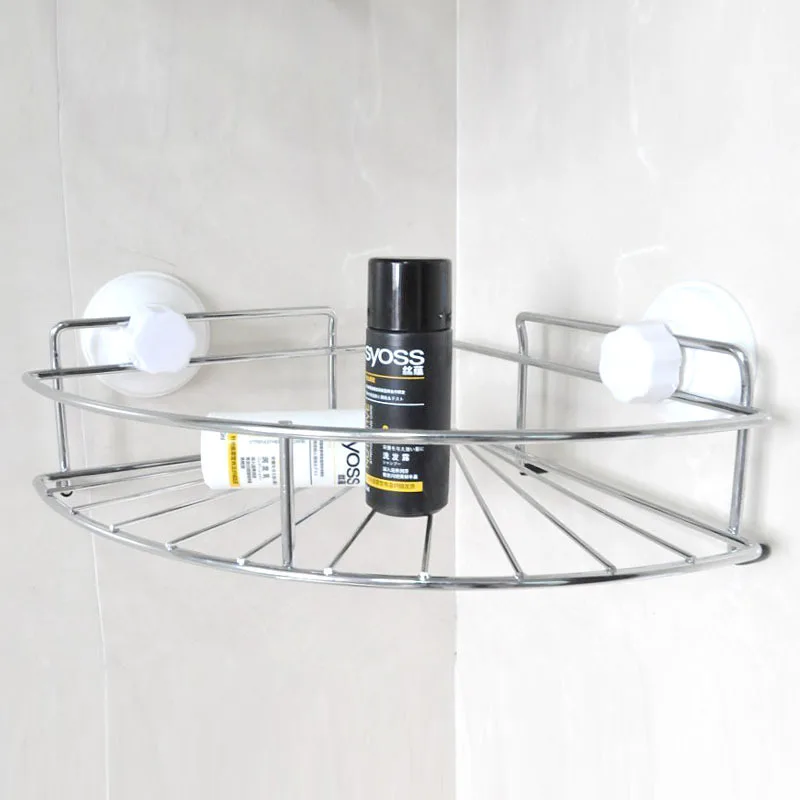 

vanzlife family day field powerful suction fan kitchen shelves bathroom stainless steel triangular drain storage rack