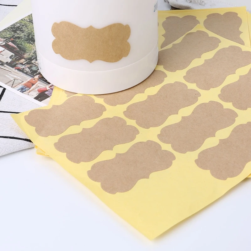 Vintage Blank Kraft Label Handmade Sealing Sticker for Gift Packaging DIY 120Pcs adhesive stickers packaging stickers kraft paper stickers