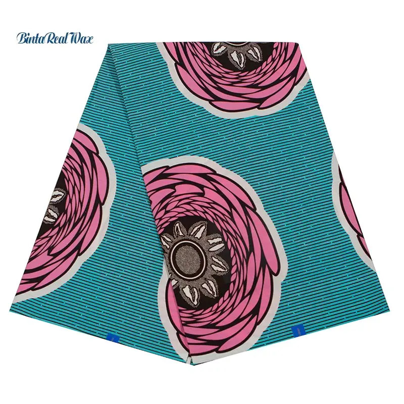

Guaranteed dutch dutch wax african binta real wax 2019 top quality african ankara fabric 6 yards one piece 40FS1303
