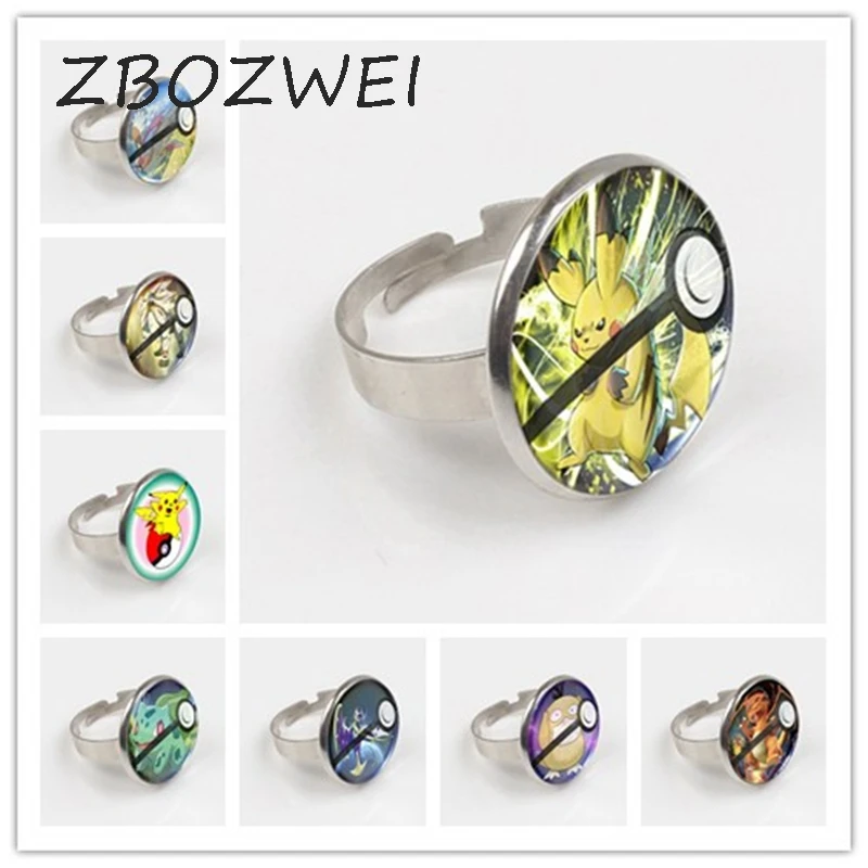 

ZBOZWEI 2018 Color Pokemon Time Glass Ring Cartoon Anime Pattern for Children's Gifts To Map Private Custom