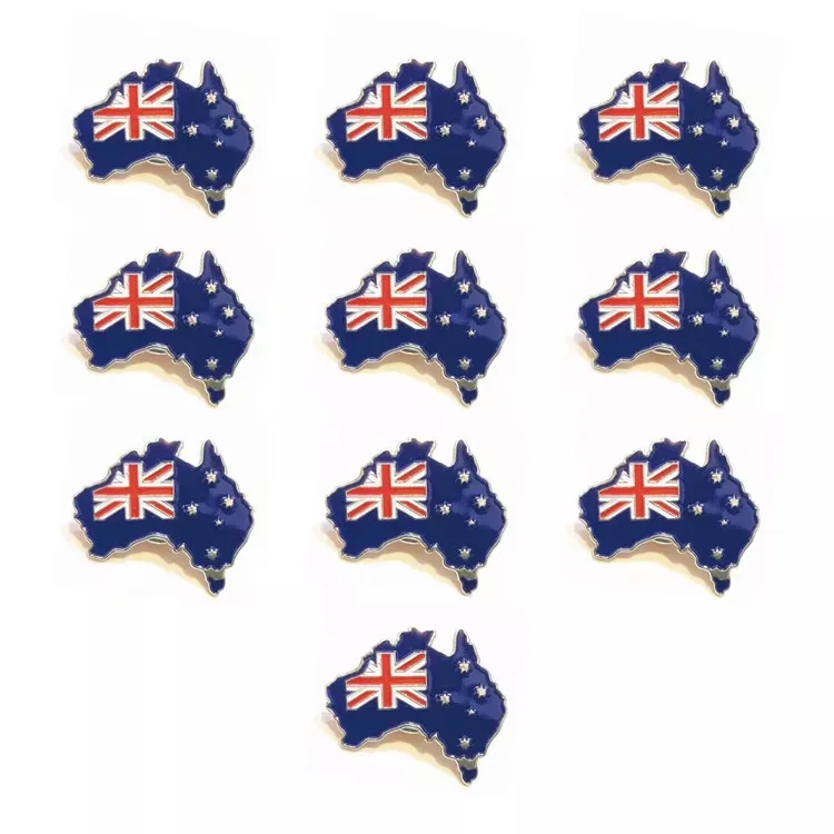 

Australian flag brooch iron butterfly clasp map type baking lacquer pin garment collar pin Australia