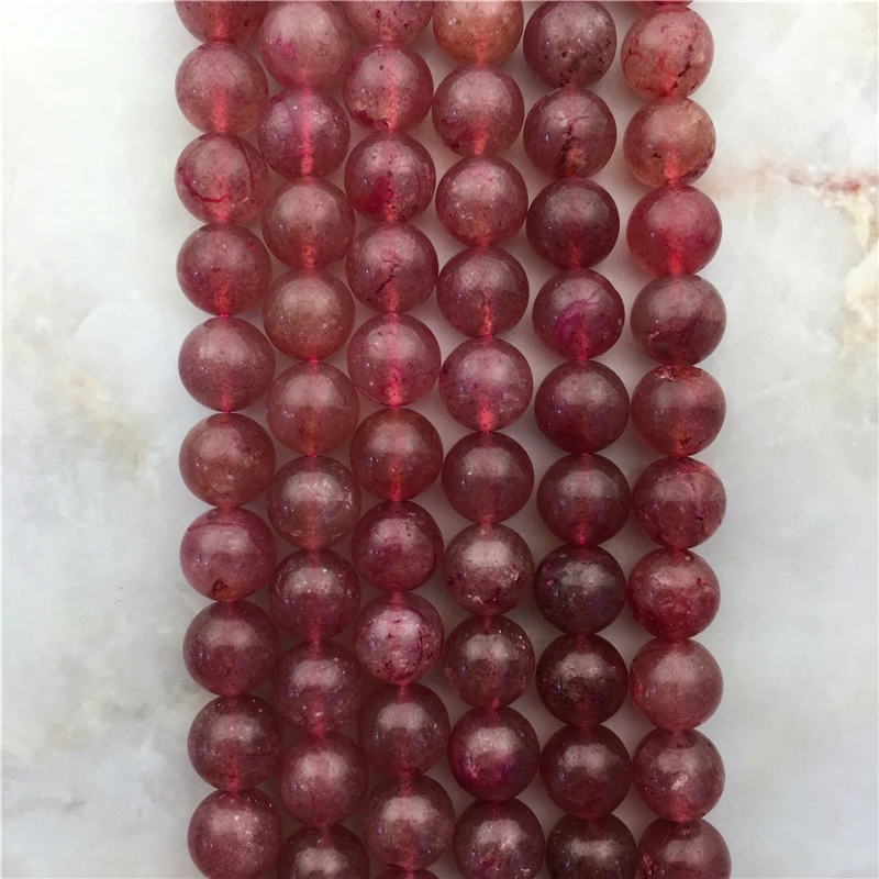 

Fashion Strawberry quartz stone beads, Lepidocrocite, Quartz beads - Round 6 9 mm Beads, A Quality