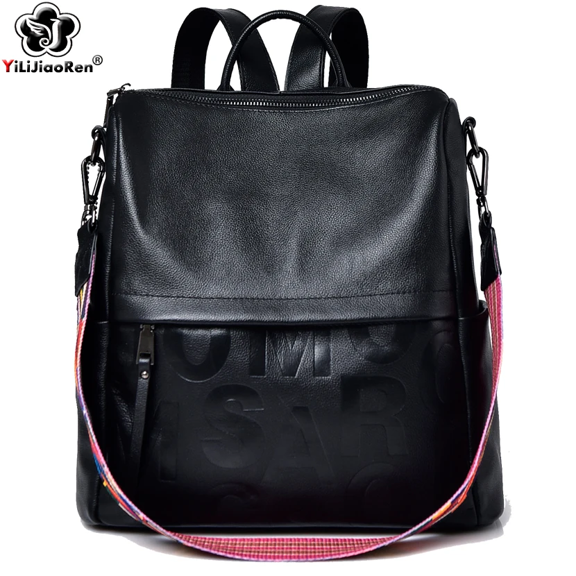 Bandoulière Sac De Bookbag Cuir Dos Sacs Capacité Simple En Célèbre Black1 Voyage Marque Cartable black2 Grande Femmes Pour Les À Y5ZqBRw