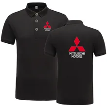Новинка; летняя рубашка поло с коротким рукавом; Homme; Высококачественная хлопковая Модная рубашка поло с логотипом Mitsubishi; Повседневная деловая рубашка поло