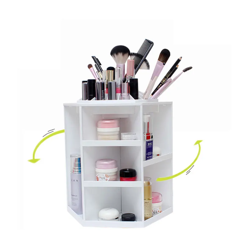 

360-degree Rotating Makeup Organizer Box Brush Holder Jewelry Organize Case Makeup Cosmetic Storage Box for Lipsticks Toner