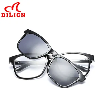 

Magnet TR90 Clip On Sunglasses Men Polarized Lens Clip Sunglasses With Eyewear Frame For Night Vision Driving Sun Glasses