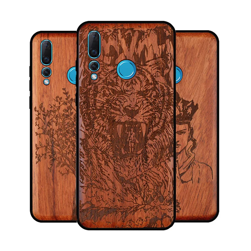 Чехол для Huawei nova 4 чехол из натурального дерева розовый ТПУ противоударный
