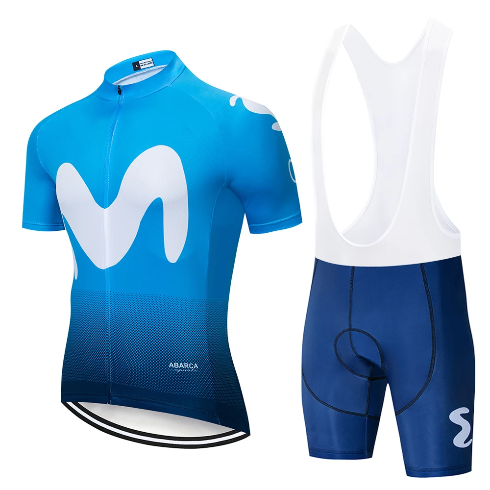 Movistar compridas Camisa de ciclismo jardineiras ciclismo terno bicicleta MTB bicicleta униформа из Джерси dos homens roupas - Цвет: Cycling set