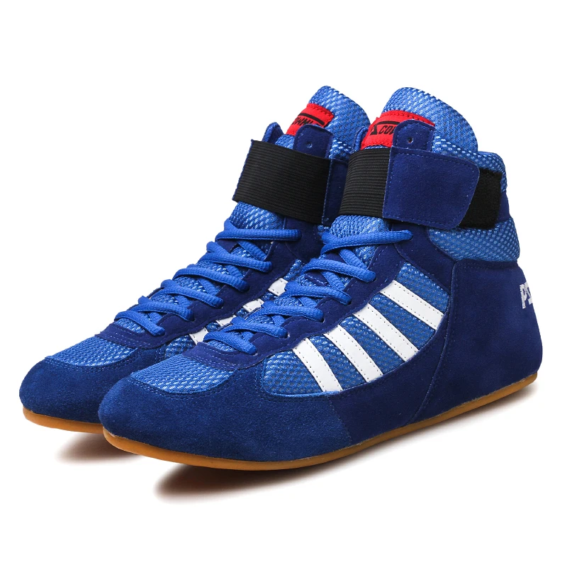 المهنية القتال الملاكمة المصارعة الأحذية المطاطية تسولي تنفس حذاء رياضة الملاكمة scarpe أومو حجم 36-46 أحمر أزرق أسود