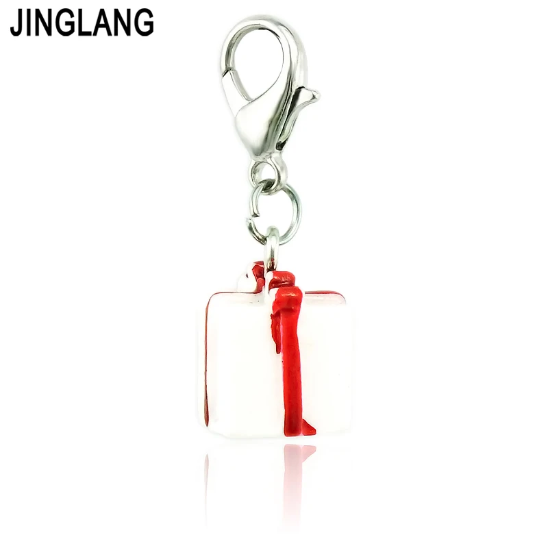 JINGLANG Fashion 20pieces/Lot Lobster Clasp Charms Dangle Red Enamel White Gifts DIY For Jewelry Making Accessories | Украшения и
