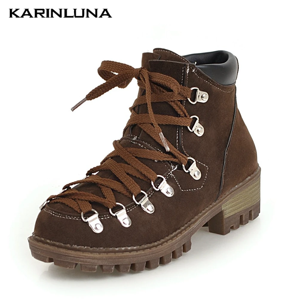 

Karinluna New Sale Large Size 43 Cool Street Leisure Casual Shoes Chunky Heels Ankle Boots Women Shoes Winter Shoes Woman Boots