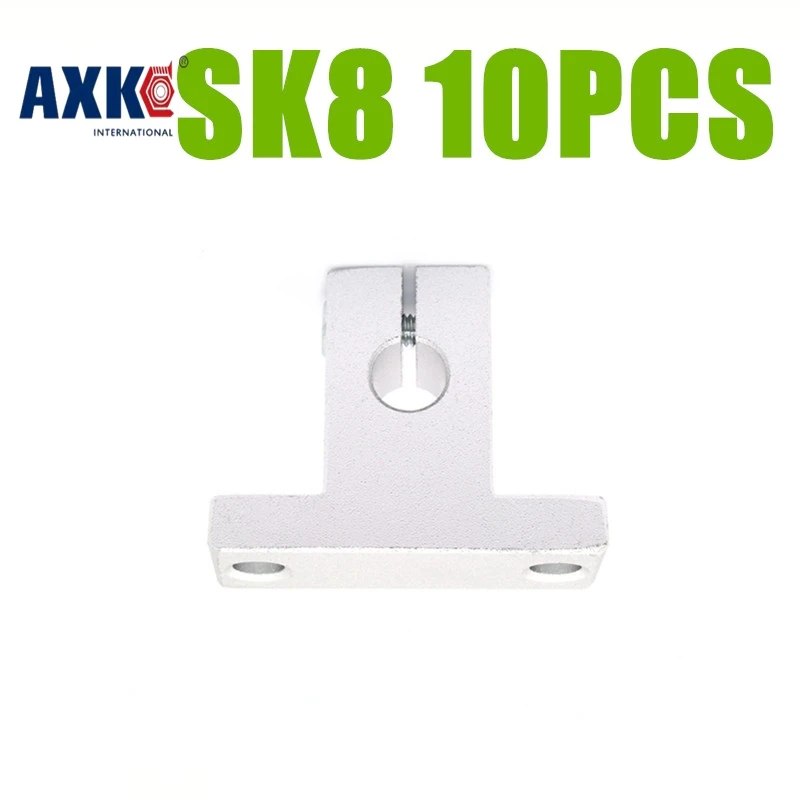 AXK Бесплатная доставка 10 шт. SK8 SH8A 8 мм линейная рельсовая Опора вала XYZ стол для