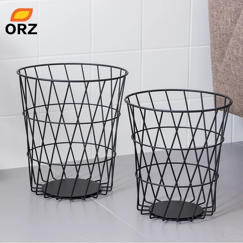 ORZ مجموعة من 2 المعادن سلة التخزين سلة مهملات ورقة سلة نوم مكتب حاوية القمامة أشتات منظم المنزل Dedor لعبة صندوق تخزين