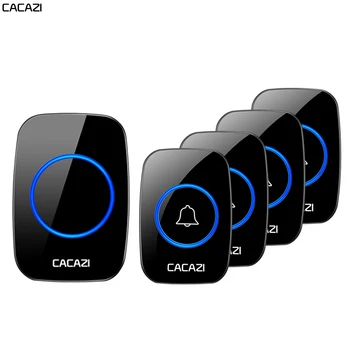 

CACAZI Wireless Intelligent Waterproof Doorbell 300M Range LED Night Light Home Call bell US EU UK Plug 3 4 5 Button 1 Receiver