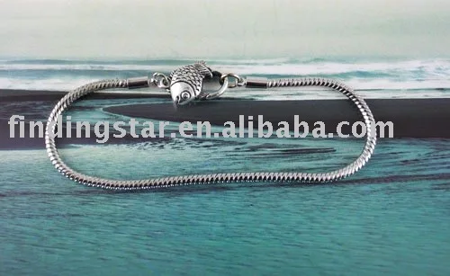 

FREE SHIPPING 10PCS Fish Lobster Clasp european charm bracelet 16cm to 23cm #20131
