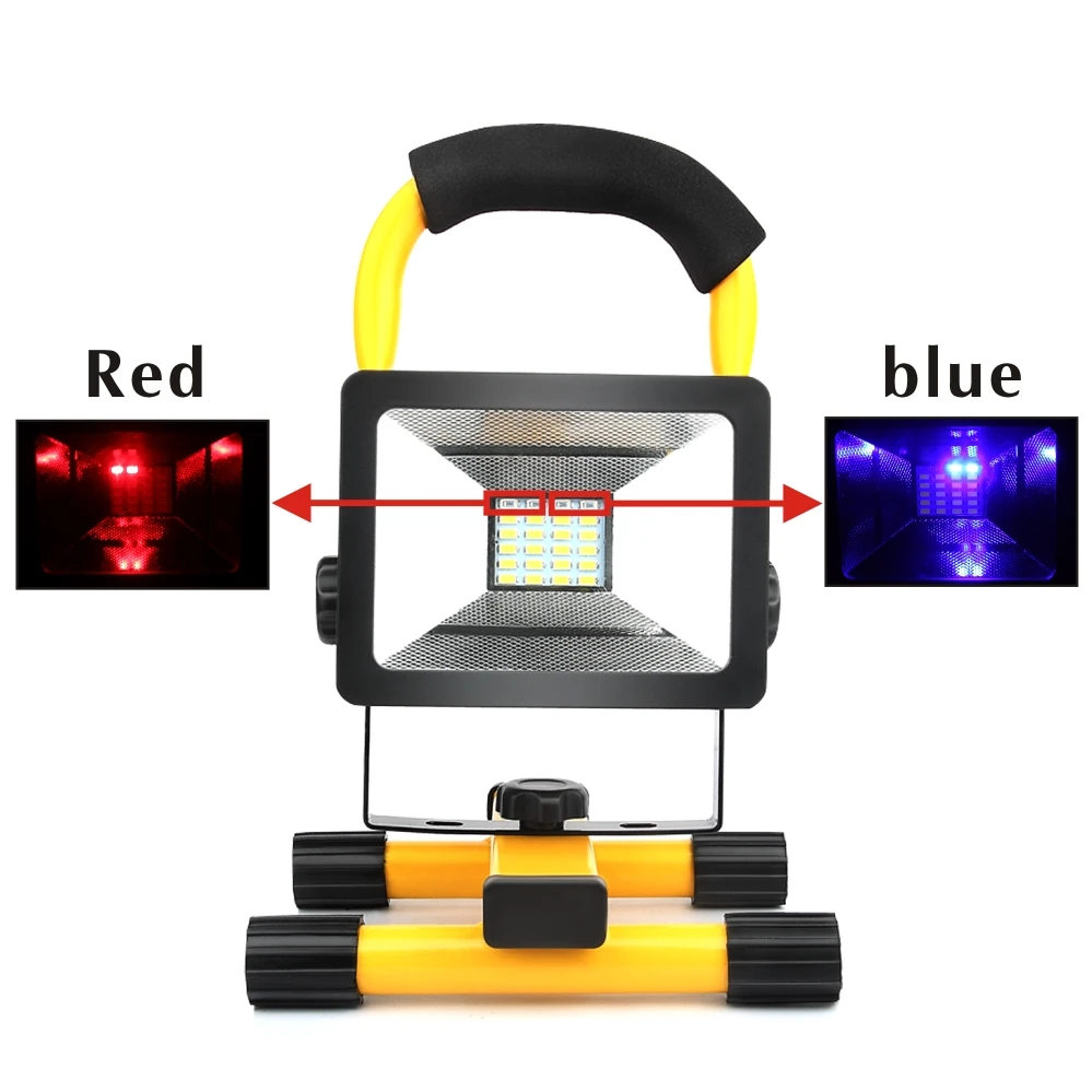 

24 Led Flood Light Waterproof IP65  Rechargeable Flood Light Power By 18650 Battery Lamp Outdoor Spotlight (Not Include Charger)