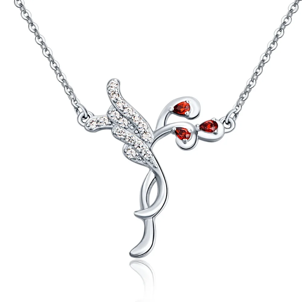 Genuine 925 Sterling Silver Jewelry Mimosa Flower Pendant Necklace