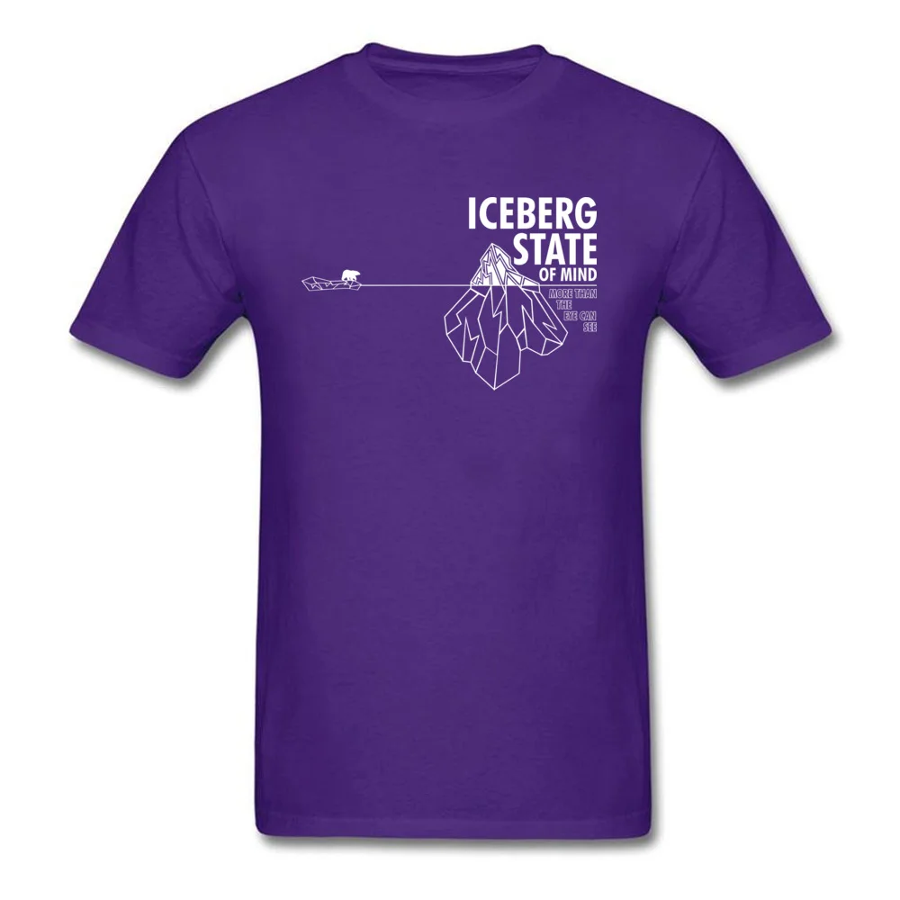 ICEBERG STATE Cute Short Sleeve Summer T-shirts Pure Cotton Crewneck Men Tops Shirt Print Tops & Tees ostern Day ICEBERG STATE purple