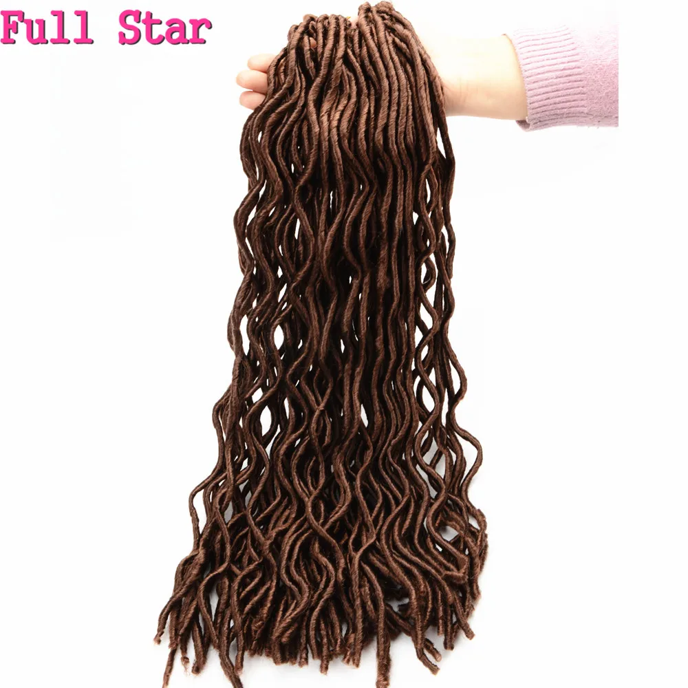 Полная звезда 1" и 14" Faux locs Curly 3 шт 24 корня синтетические волосы 100 г низкотемпературное волокно косы с крючком наращивание волос