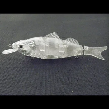 

wLure 14cm 4 Segment Jointed Swimbait Wide Profile 0.5 Meter Diving Unpainted Fishing Lure 5 Pieces per Pack UPS596P5