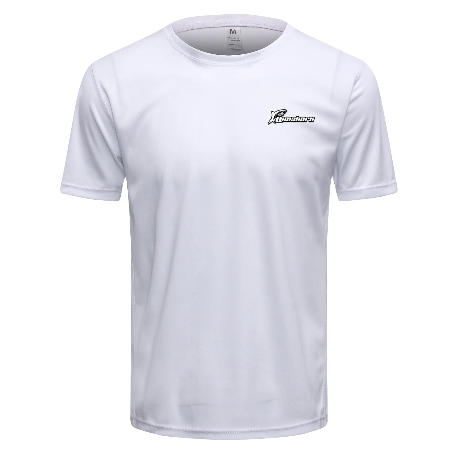 Queshark быстросохнущие Компрессионные Мужские футболки с коротким рукавом Футболка для бега фитнес-плотно Теннисный футбол Джерси Спортивная одежда Demix - Цвет: White