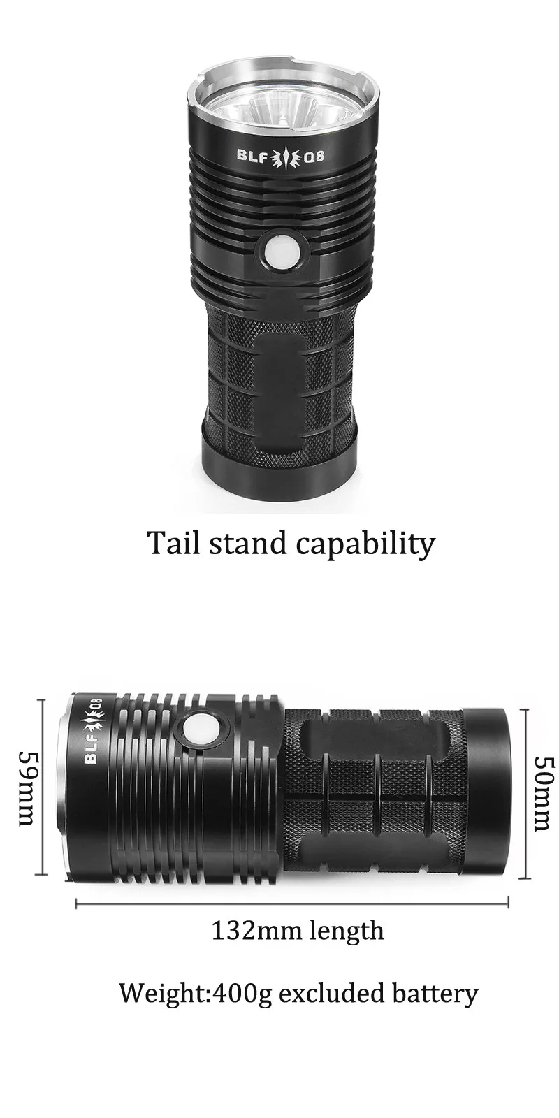 Новинка! BLF Q8 4x XP-L 5000лм профессиональная процедура многократного использования 18650 супер яркий светодиодный фонарик IPX-8 водонепроницаемый