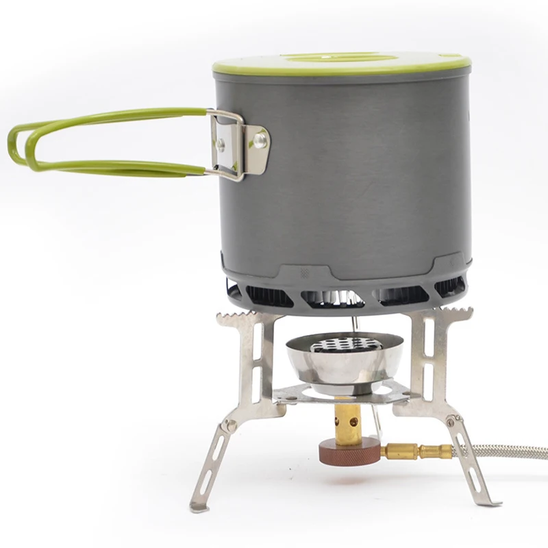 

Outdoor portable picnic camping pot Portable Cooking 1 person fishing Heat collecting energy saving pot Cookware
