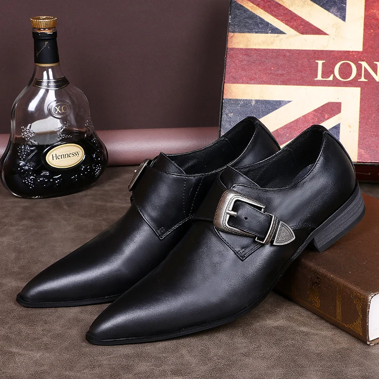 LANSHITINA European station Men's Business leather shoes Fashion party
