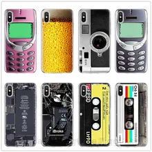 Cámara Retro cintas de Cassette de teclado suave fundas telefonicas para iPhone 11 Pro MAX XS Max X XR 6S 6 7 8 Plus 5 5S SE