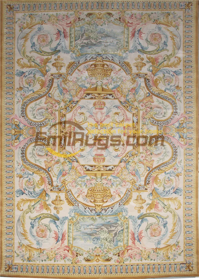 Французский коврик «савонри» ковер гостиная для чайного столика, дивана ковер для спальни высокого класса неоклассическая мода 10'x14' gc180sav01yg2