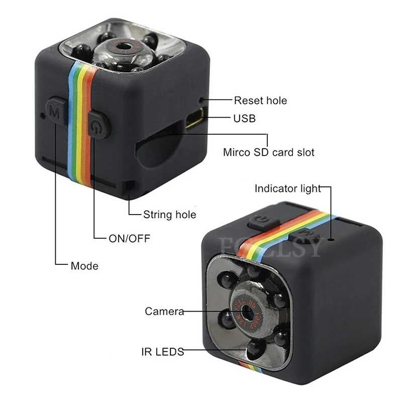 FGCLSY SQ11 мини-камера микро видео рекордер цифровая камера датчик ночного видения Видеокамера HD 1080P Спорт DV регистратор движения